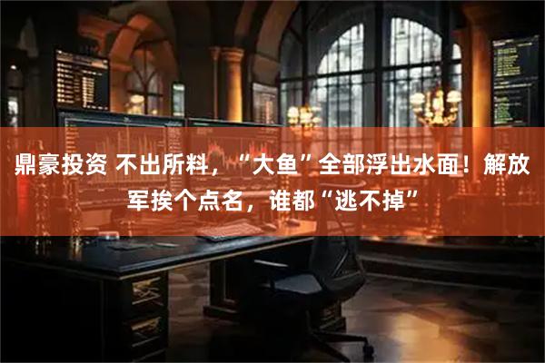 鼎豪投资 不出所料，“大鱼”全部浮出水面！解放军挨个点名，谁都“逃不掉”