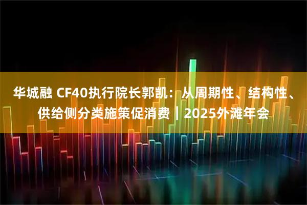 华城融 CF40执行院长郭凯：从周期性、结构性、供给侧分类施策促消费︱2025外滩年会